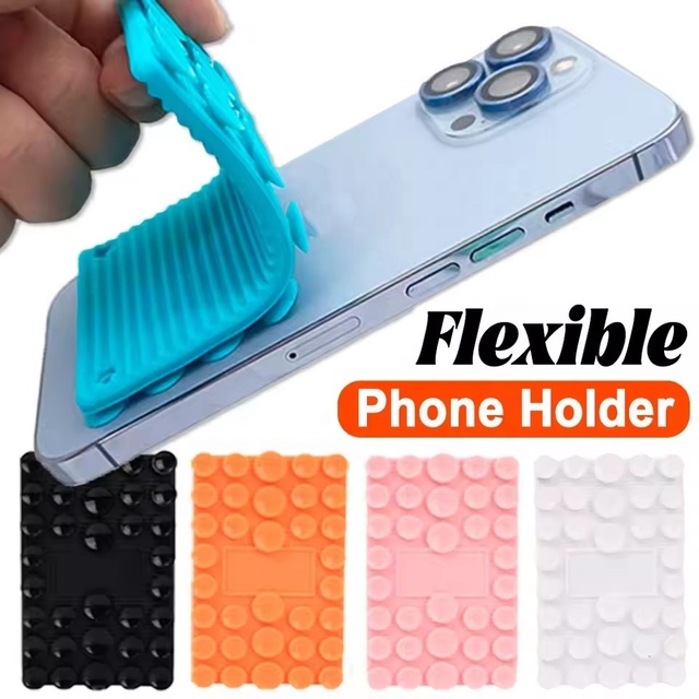 Adjustable Suction Cup Bendable Anti-Slip Flexible Foldable Multi-Angle Silicone Bracket Hands-Free Universal Mobile Phone Stand