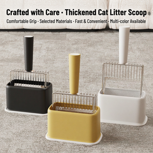 <b>Cat</b> <b>Litter</b> Scoop Set Stainless Steel Fine Pore Rectangle Manual Operation Durable Pet Supply For <b>Cat</b> <b>Litter</b> Box - Product Image 3