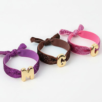 Bracelet en velours coloré en forme de cœur avec lettres anglaises perforées électro-plaquées double face, vente chaude transfrontalière pour femmes