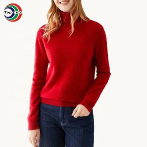 Automne hiver femmes pur cachemire pull col haut prêt à l'emploi tricoté bas chemise derniers modèles de Style ample haute couture - Product Image 3