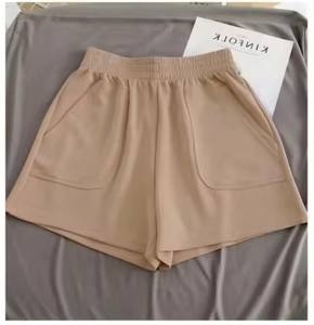 Shorts de yoga décontractés pour femmes, en coton respirant, à taille mi-haute, imprimés, tricotés, style skinny, pantalon large, tendance estivale - Product Image 5