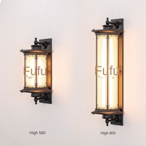 Applique murale d'extérieur de jardin moderne en stock Applique murale d'extérieur étanche Applique murale d'extérieur lanterne noire pour portail Patio - Product Image 5