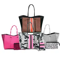 New Bags Bag Hot Sale New Women Camouflage Pintting Neoprene Bags Handbags Ladies Summer Tote Beach Bag Neoprene Tote Bag Supplier
