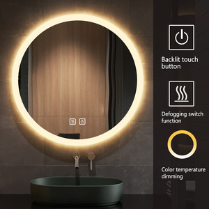 Redondas grandes cóncavo decorativo iluminado baño <span class=keywords><strong>espejo</strong></span> Bluetooth ajustable Led baño <span class=keywords><strong>espejo</strong></span> inteligente - Product Image 4