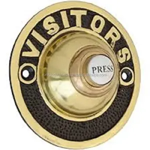Botón pulsador de cerámica victoriana de OMG Industries con timbre de puerta