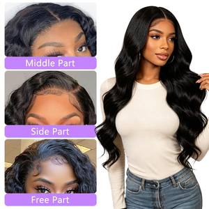 ผมต่อแบบ Body Wave 4x4 HD Lace Closure ทำจากผมแท้ ขนาด 10-22 นิ้ว สีธรรมชาติ ความหนาแน่น 130% ถอนขนมาแล้ว ปมที่ฟอกสีแล้ว - Product Image 4