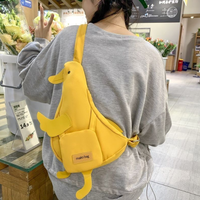 Sac à dos en toile motif canard bleu amusant pour fille, sac à dos personnalisé en toile pour enfants