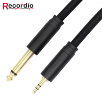Câble HiFi stéréo GAZ-CB33 3,5 mm vers 6,35 mm, mâle vers mâle, cordon auxiliaire tressé en nylon pour amplificateur de guitare, mixeur, lecteur CD