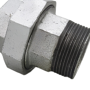 Raccord de tuyauterie hexagonal en acier galvanisé 150 #   Connecteur NPT mâle x mâle forgé, fileté, plaqué zinc - Product Image 4