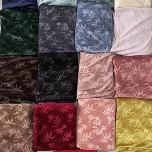 Trung Quốc Nhà sản xuất 95 polyester, 5 spandex mềm chống tĩnh điện căng 250gsm Hàn Quốc nhung Warp đan Velour vải/ - Product Image 5