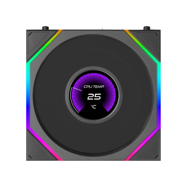 New Arrival UNI FAN TL FLEX TLLCD120-1B/W 120mm Modular Reverse Blade Fan LCD Display 3Pin Fluid Bearing ARGB LED Computer Case