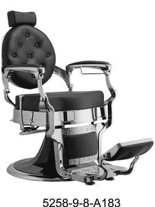 Barber Chair, Heavy Duty Hydraulic Salon Chair, Recline Salon Chair - Black seat and Silvery <b>Frame</b> - Product Image 3