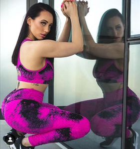 NEW Brazilian High Waist Tie - Dye Anti Cellulite <strong>Textured</strong> Sports Exercise <strong>Leggings</strong> - Product Image 2