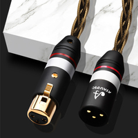 ATAUDIO Câble OCC XLR de haute qualité plaqué argent 2XLR mâle femelle Audio tressé câble micro plaqué or prise Hifi pour microphone