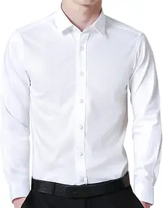 Fabrieks Directe Verkoop Heren Slim Fit Klassieke Witte Lange Mouw Formele Smoking Overhemden Voor Bruiloft Business Avond Social