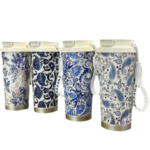 Tazza da Caffè in Acciaio Inox con Porcellana Blu e Bianca, <span class=keywords><strong>Serie</strong></span> Linguaggio Ji Hua, Portatile, Doppio Uso, Alta Qualità - Product Image 5
