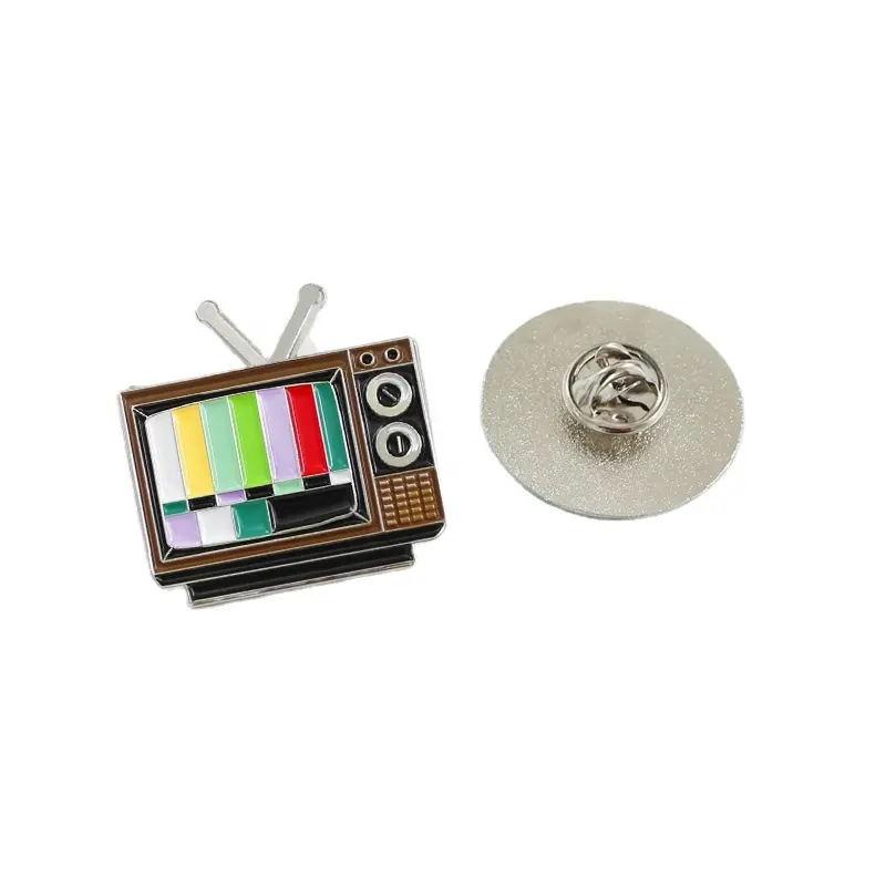custom made Vintage TV Pin No signal in 80s Lapel Pin Be riotous with colour Brooch Custom fashion jewelry badge Remembrance gi