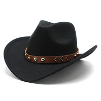 Nuevo sombrero de vaquero Fedora sombreros de Panamá de ala ancha para hombres y mujeres sombreros Fedora de fieltro de alta calidad