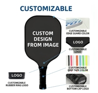 Ensemble de raquettes de pickleball en fibre de carbone T700 standard USAPA, noyau en nid d'abeille, cadre en fil de titane, raquette de pickleball professionnelle Omni