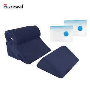 SUREWAL 삼각형 기억 거품 4 Pcs 정형외과 침대 쐐기 베개 고정되는 포스트 수술, 이완 머리 지원 방석