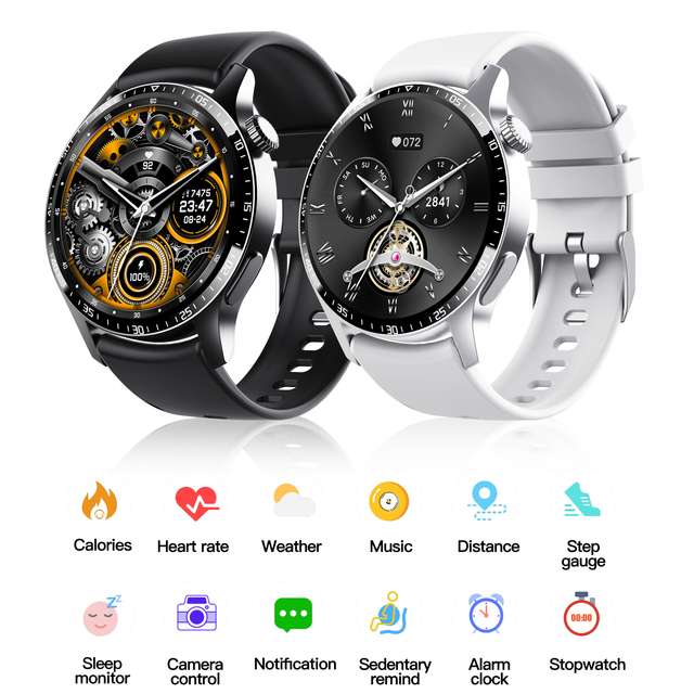 Wholesale Unisex  AI Big Dial Round Smart Watch with BT Call Heart Rate IP67 Magnetic Waterproof Fitness tracker Watch for Men