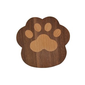 Posavasos de Madera Maciza con Forma de Pata de Gato, Madera de Haya, Alfombrilla Aislante de Calor Creativa, Alfombrilla de Mesa para el Hogar, Forma Irregular, Diseño de Dibujos Animados - Product Image 2