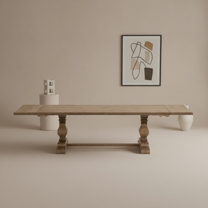 <span class=keywords><strong>Tavolo</strong></span> da Pranzo <span class=keywords><strong>Allungabile</strong></span> in <span class=keywords><strong>Legno</strong></span> Massello di Rovere in Stile Antico Francese, Design Semplice da Ristorante per Casa e Appartamento, Set Assemblato - Product Image 1
