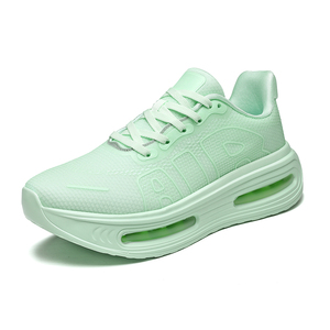 Sneakers de sport respirantes et confortables <span class=keywords><strong>avec</strong></span> logo de marque personnalisable, dessus en tricot blanc et semelle intégrale <span class=keywords><strong>avec</strong></span> coussin d'air pour la course et la marche - Product Image 1