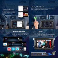 Podofo pour VW MAGOTAN PASSAT GOLF POLO Seat Skoda 7 ''Android Car Radio 2 + 64G Wireless Carplay/Android Auto GPS/WiFi OEM/ODM