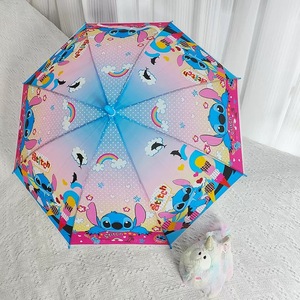 <span class=keywords><strong>Parapluie</strong></span> droit imperméable pour enfants de dessin animé à point ouvert semi-automatique mignon bon marché de fournisseur d'usine pour les jours de pluie d'enfants - Product Image 1