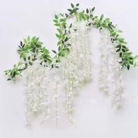 Guirlande artificielle en soie de glycine, 12 pièces, 3,6 pieds/pièce, blanche, dense, résistante aux UV, écologique, pour décoration intérieure/extérieure, mariage, fête, maison