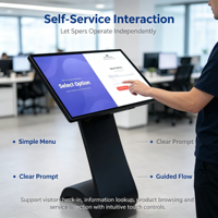 Layar Sentuh Interaktif 43 Inci untuk Pusat Perbelanjaan, Kios Informasi Navigasi, Sistem Android, Basis Berbentuk S