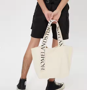 Sac fourre-tout en toile de coton personnalisé avec logo, idéal pour les femmes, les hommes et les filles, fabriqué en Chine - Product Image 1