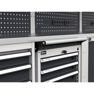 Mobiliario de taller modular Fami GARAGE107 con tapa de goma, 5515x695x2000mm - Product Image 2
