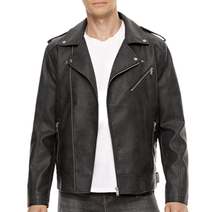 Blouson de moto en cuir rétro classique noir design personnalisé blouson en cuir avec logo OEM pour hommes - Product Image 1
