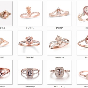 Anillos Modernos de Morganita Rosa con Forma Ovalada Simplista, Anillo Chapado en Oro Rosa, Joyería de Plata de Ley 925 - Product Image 2