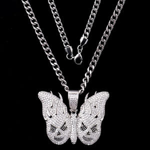 Colgantes y dijes de joyería fina de Plata de Ley 925 con forma de mariposa para hombre, probador de diamantes de moissanita de Hip Hop para hombre - Product Image 2