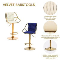 Chaise de salle à manger élégante SYT en velours moderne avec rotation à 360 degrés pour la maison, le bar, l'entrepôt, le bistrot, la salle à manger