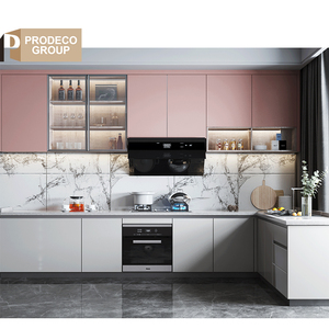 Proyecto de Villa Independiente en Forma de <span class=keywords><strong>L</strong></span>, Juego de Muebles de Cocina de PVC Impermeables, Diseño Moderno, Muebles de Cocina para el Hogar, Almacenamiento de Cocina - Product Image 5
