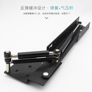 Accesorios para taburete plegable Jin Aoding Buffer, mecanismo de resorte de gas con doble amortiguación, color negro, para muebles de almacenamiento montados en la pared - Product Image 3