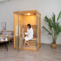 Obral besar 2 orang dalam ruangan kayu Hemlock rumah ruang Sauna uap kecil dengan harga terendah