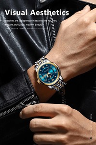Drioshipping, relojes de cuarzo de lujo para hombre, cronógrafo resistente al agua de alta calidad, característica luminosa, pulsera de cuero de aleación 936 informal - Product Image 4