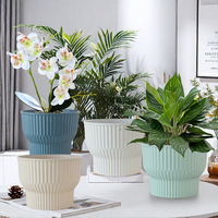 Grand pot de fleurs intérieur/extérieur pour la maison, le bureau et le jardinage Conteneur de plantes en plastique Trou de drainage Bouchon en caoutchouc pour petits et grands