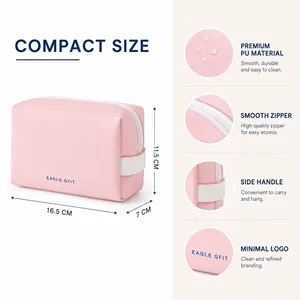 Bolsa de Cosméticos de PU Ligera, Lavable y Personalizada, Multifuncional para Uso Diario, Viajes y Maquillaje - Product Image 2