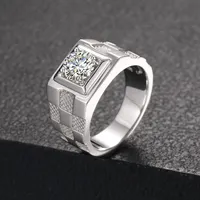 Fine Jewelry Fashion Engagement Set 18K placcato oro 925 Sterling Silver VVS Moissanite Diamond Wedding Band Ring For Men