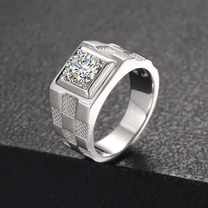 Fijne Sieraden Mode Engagement Set 18K Vergulde 925 Sterling Zilveren Vvs Moissanite Diamond Wedding Band Ring Voor Mannen
