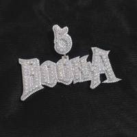 NUOYA Bijoux Hip Hop personnalisés Pendentif nom en diamant glacé Pendentif lettre personnalisé en diamant brillant