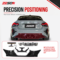 Kit de composants d'ajout de diffuseur de pare-chocs arrière à quatre sorties d'échappement de style MP en fibre de carbone sèche ZESON pour BMW G87 M2 Coupé 2023+
