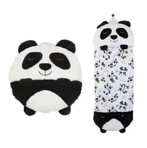 Panda Saco De Dormir Crianças Animal Abraço Travesseiro Dobrável Anti-kick Quilt Feliz Napper Crianças Saco De Dormir com Travesseiro