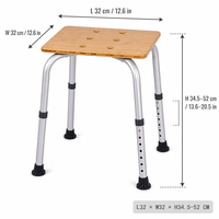 Tabouret de douche réglable en hauteur, cadre en aluminium, pieds en caoutchouc antidérapants, siège de bain pour la salle de bain à domicile